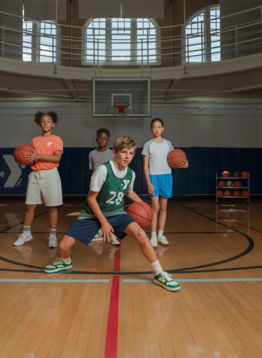 kids playing basketball