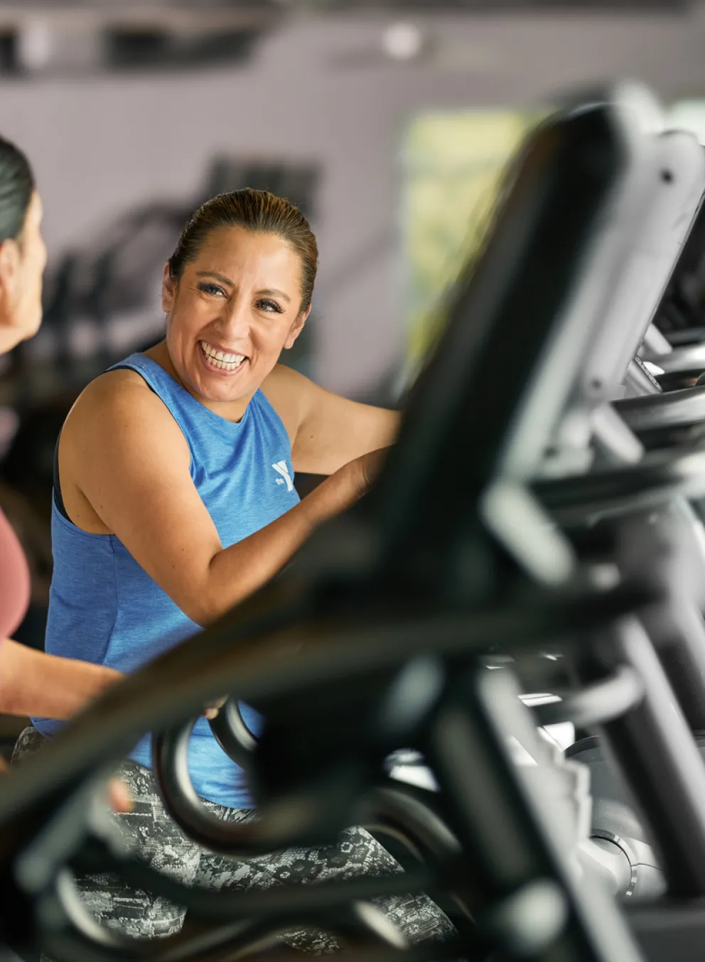 Members on stair climbers
