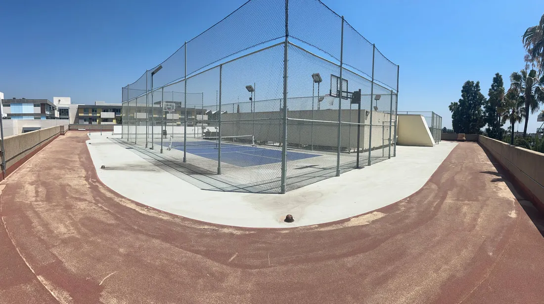 Rooftop Pickleball / Basketball Court and Outdoor Functional Equipment