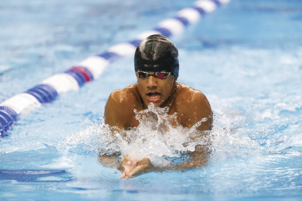 male swimmer competing 