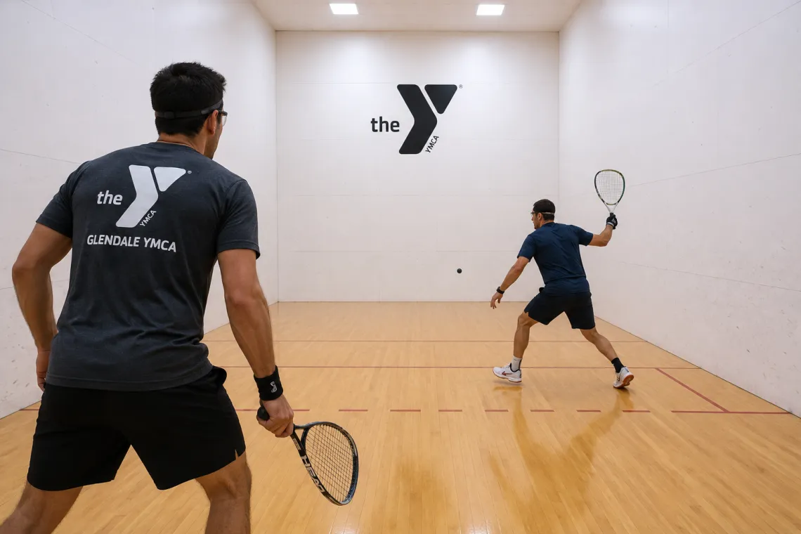 2 players playing racquetball