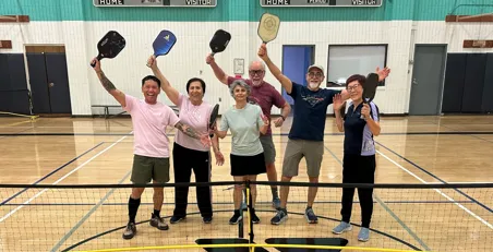 Group of pickleball players